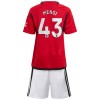 Original Trikotsatz Manchester United Mengi 43 Heimtrikot 2023-24 Für Kinder